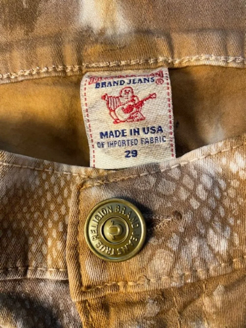 VTG True Religion Y2K Skinny low Rise Jeans Snake Skin 29/ 29 - Picture 5 of 16